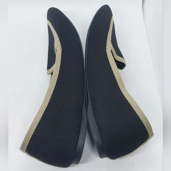 Birdies Blackbird Knit Flats Jet Black With Tan Trim Shoes Women's Size 9 - Picture 8 of 12